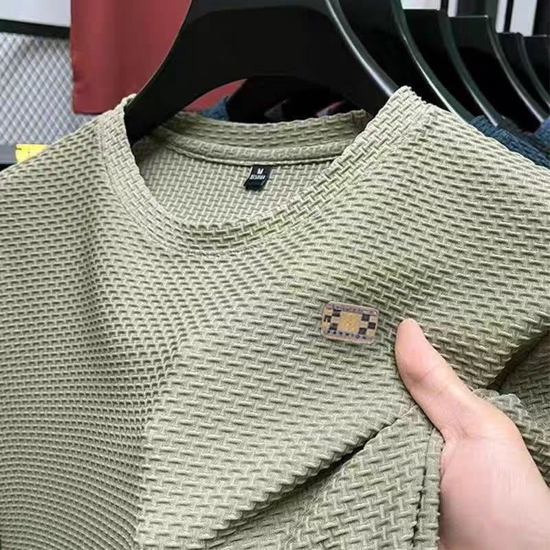 Men’s Premium Green Textured T-Shirt – Casual Breathable Summer Tee