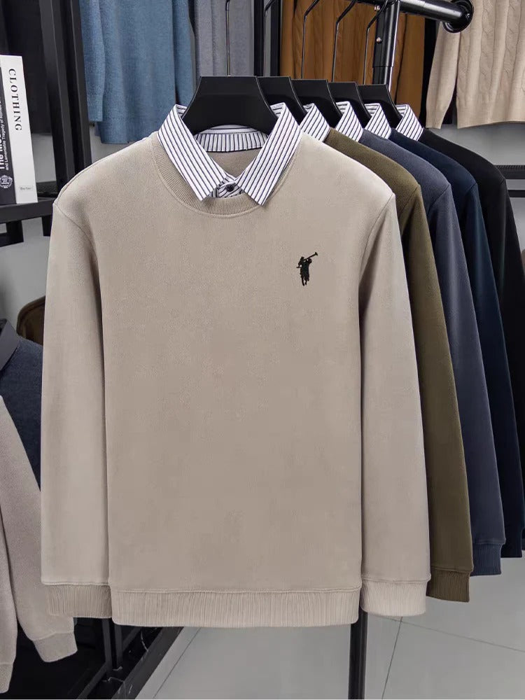 Men’s Premium Crew Neck Sweatshirt – Soft Casual Long Sleeve Pullover