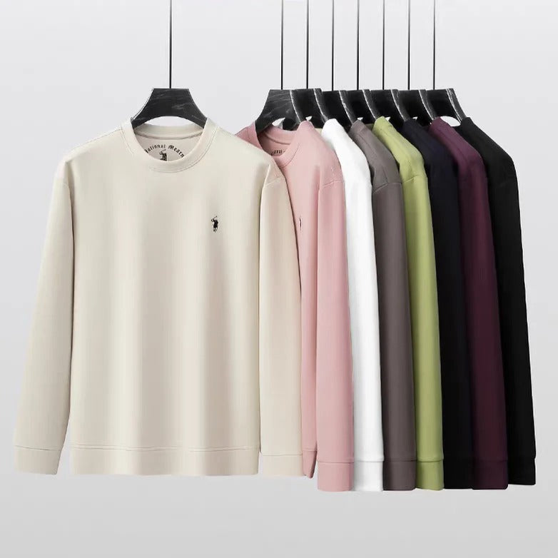 Men’s Light Green Embroidered T-Shirt – Premium Casual Crew Neck Tee