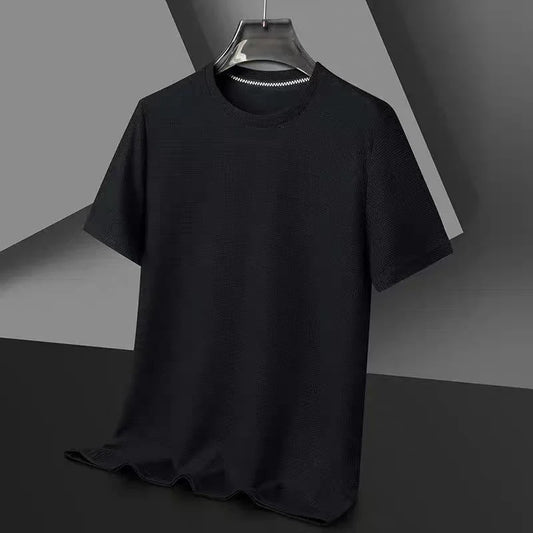 Men’s Classic Black Crew Neck T-Shirt – Premium Casual Short Sleeve Tee